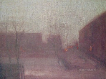  James Oil Painting - Nocturne Trafalgar Square Chelsea Snow James Abbott McNeill Whistler